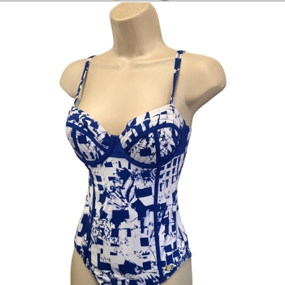 Sunseeker Swimsuit Bathing Suit Underwire Bustier Cup B/C US 6 Microfibre NWT - Picture 2 of 6